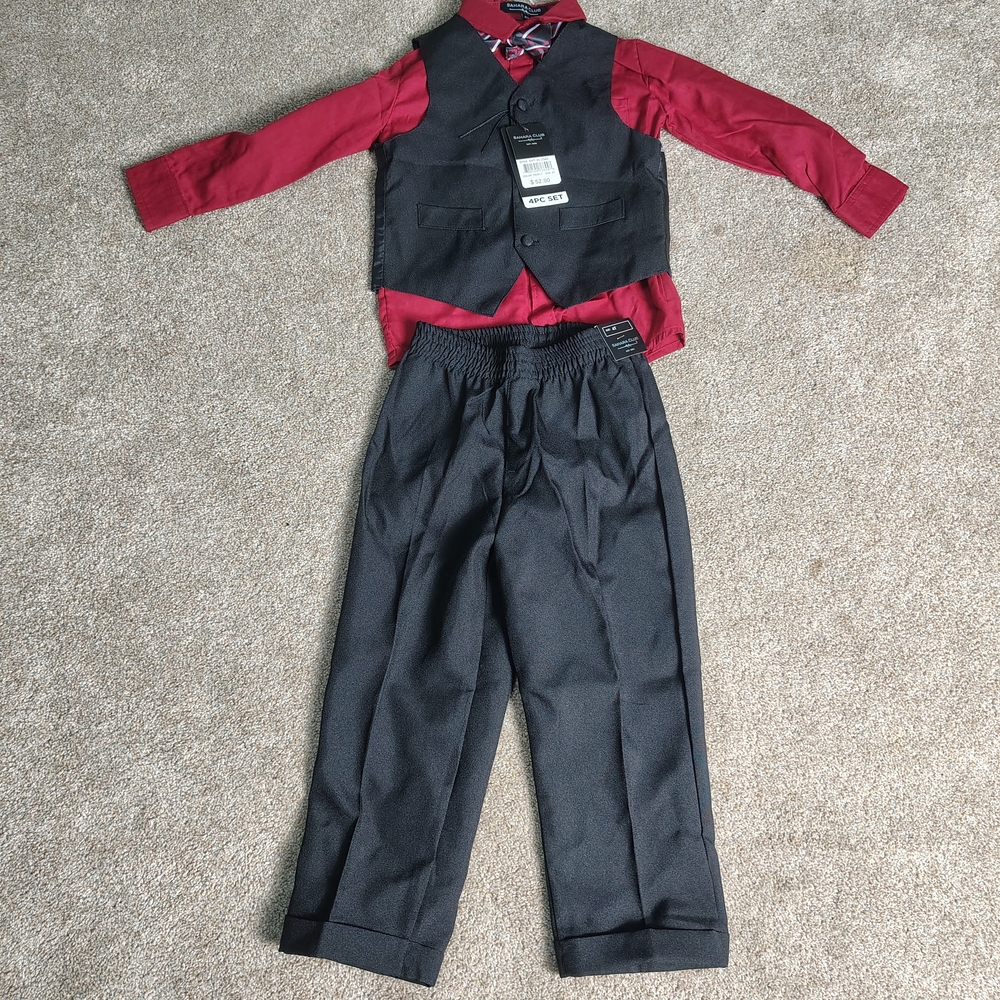 Kids Formal Red and Black Matching Set